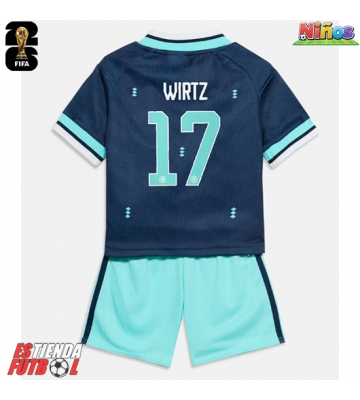 Alemania Florian Wirtz #17 Segunda Equipación Niños Mundial 2026 Manga Corta (+ Pantalones cortos)